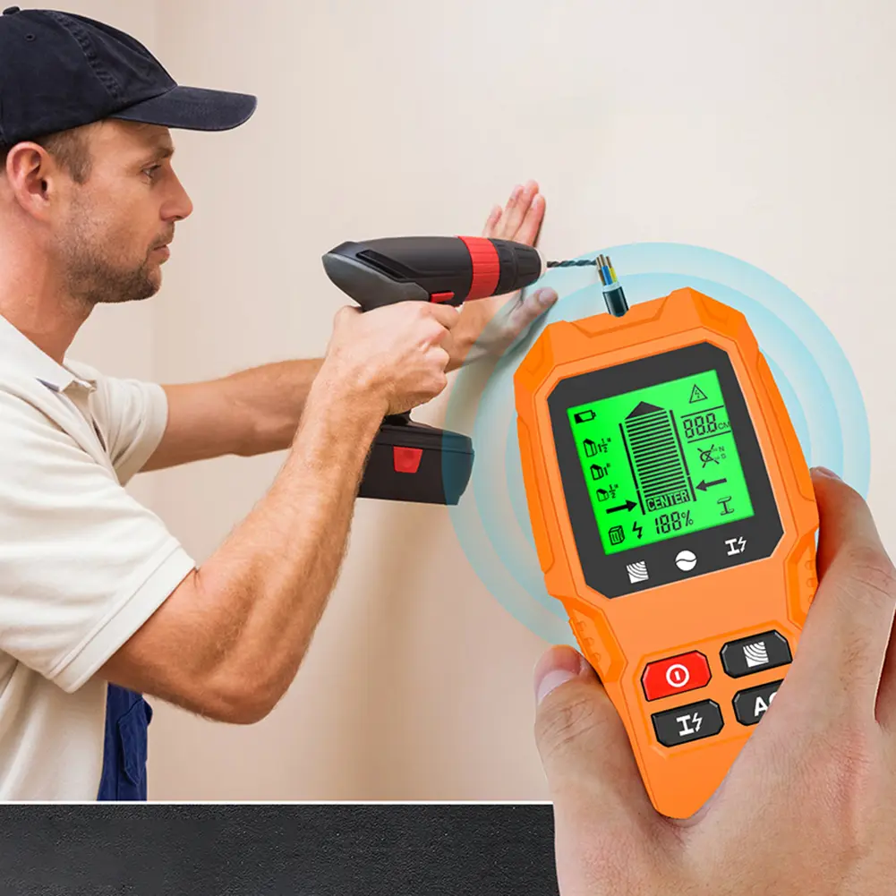 7 in 1 Stud Finder Tool with LCD Display Electric Wall Scanner Sensor High Accuracy for Wood Magnetic Metal AC Wire Finding