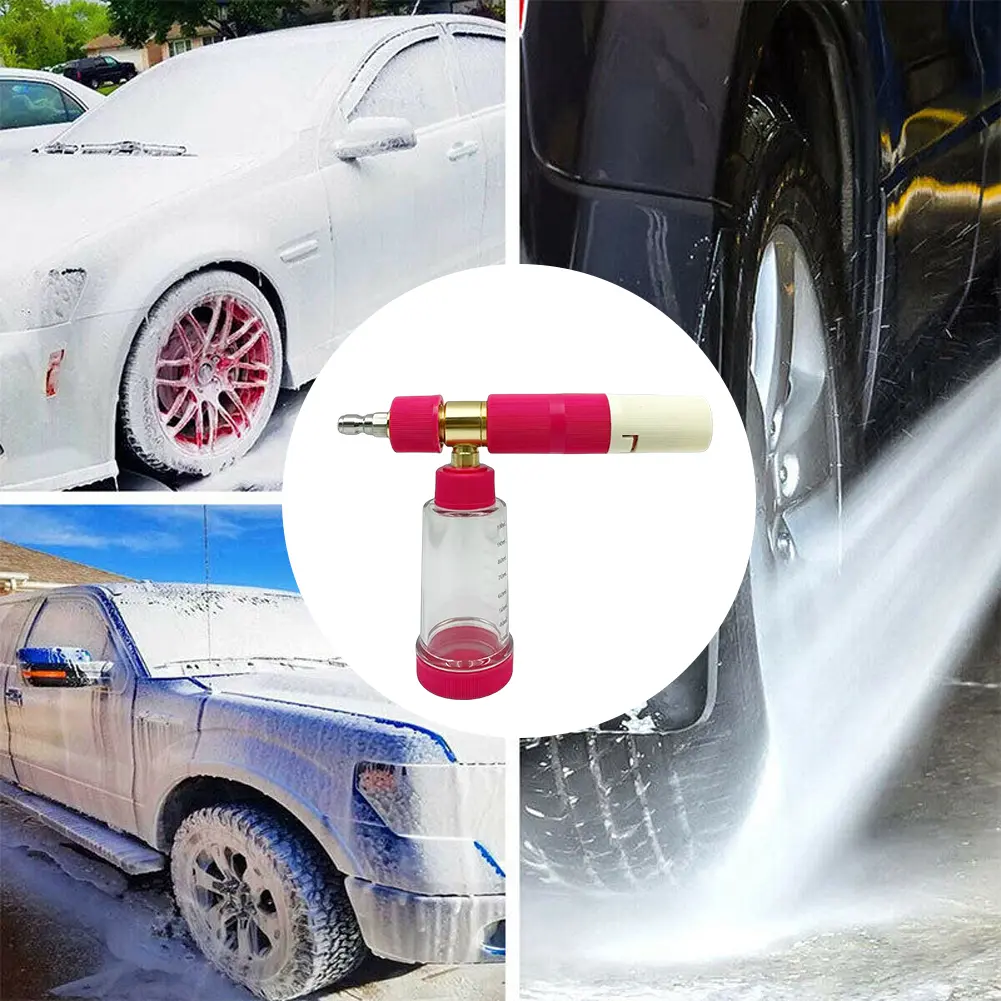 100ml Water Foam Pot with 1/4 Inch Quick Connector Car Wash Water Gun Adjustable Pressure Washer Gun for Cleaning Cars SUVs