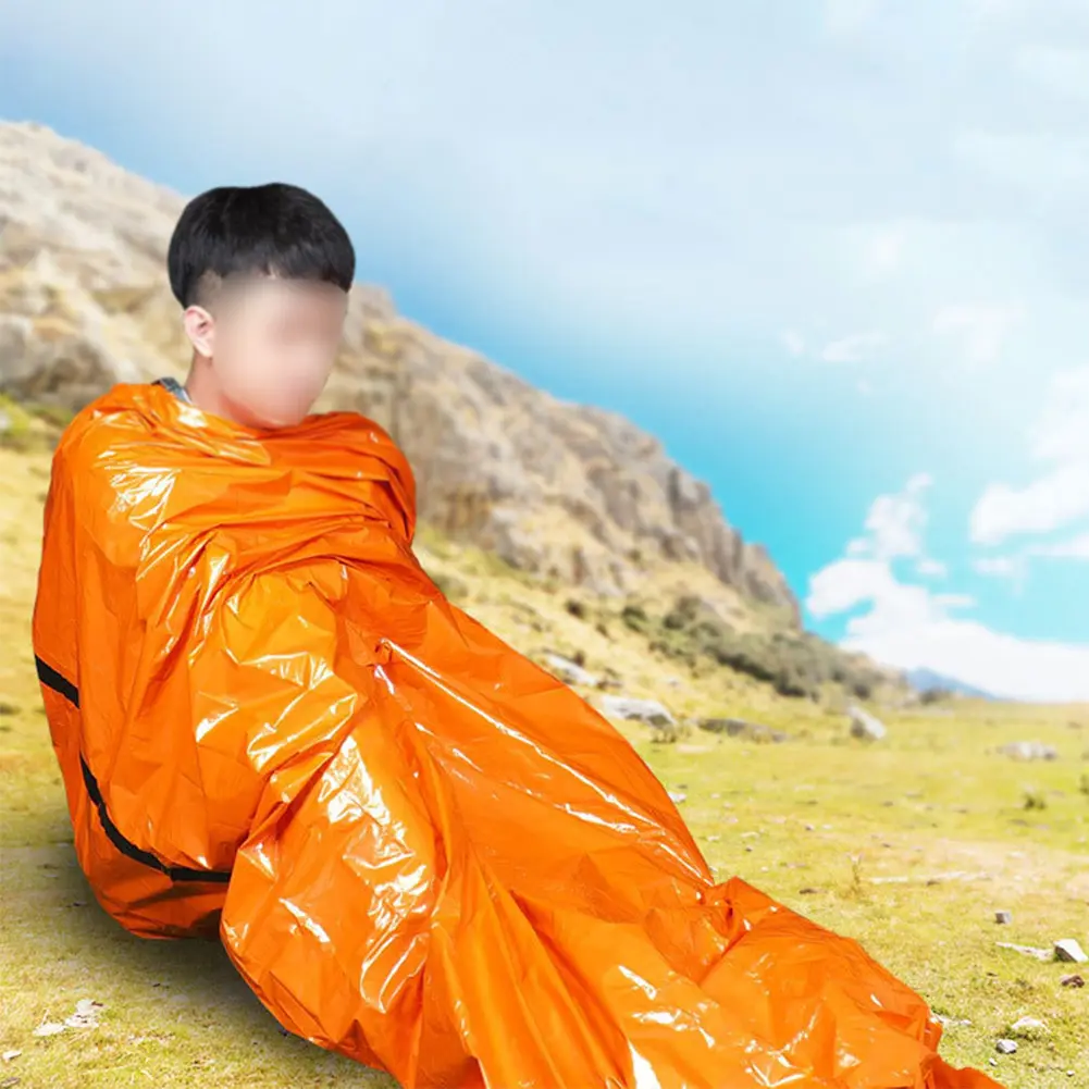 2-6PCS Emergency Sleeping Bag Ultra Waterproof Mylar Thermal Blankets Portable Survival Sleeping Bag Keep Warm for Camping Hikin