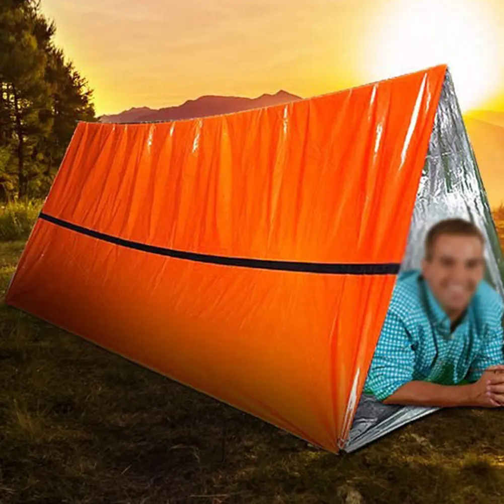 2-6PCS Emergency Sleeping Bag Ultra Waterproof Mylar Thermal Blankets Portable Survival Sleeping Bag Keep Warm for Camping Hikin