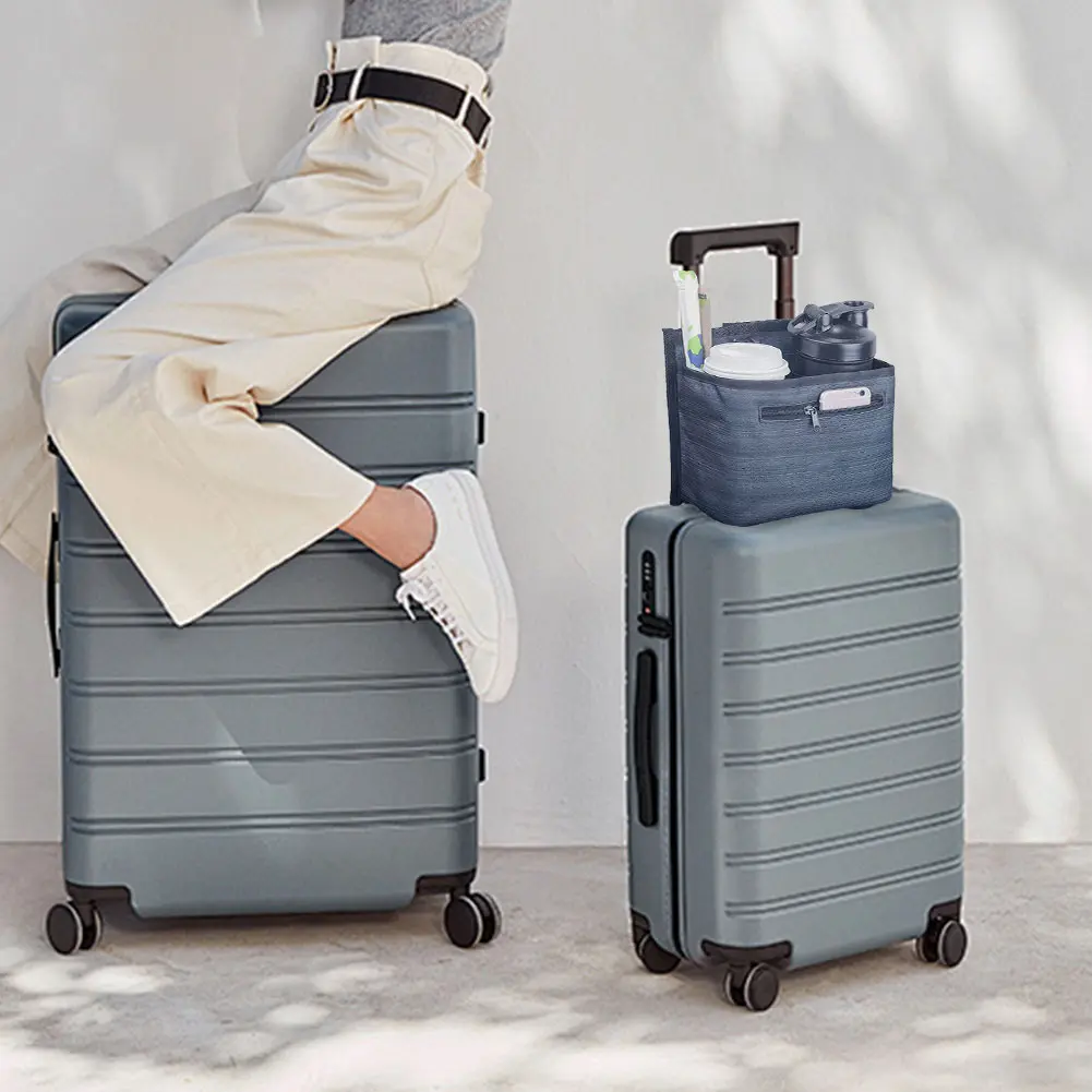 Universal Suitcase Cup Holder Free Hand Suitcase Drinks Beverage Holder Luggage Cup Caddy Gifts for Flight Attendants Travelers