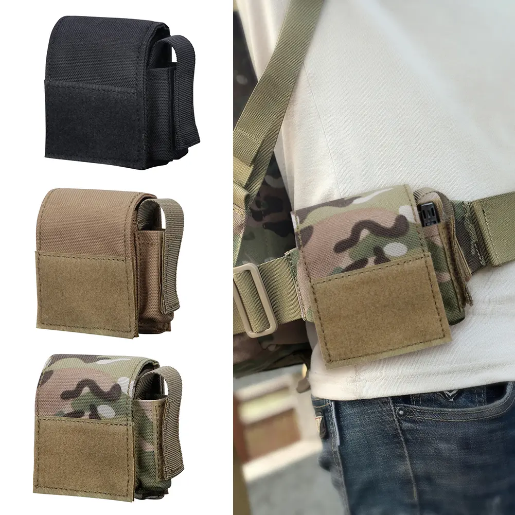 Nylon Molle Pouch Waist Bag Multifunctional Mini Smartphone Strap Pack Portable Molle Waist Bag with Buttons for Outdoor Camping