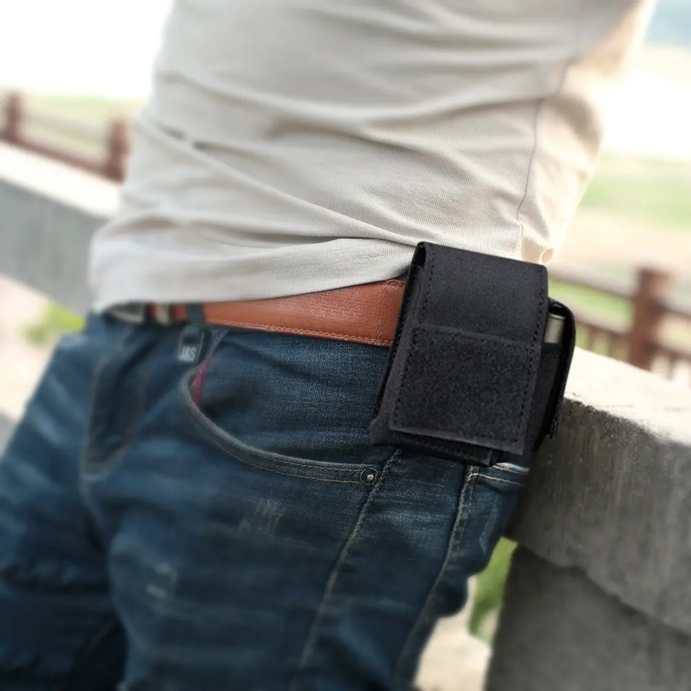 Nylon Molle Pouch Waist Bag Multifunctional Mini Smartphone Strap Pack Portable Molle Waist Bag with Buttons for Outdoor Camping