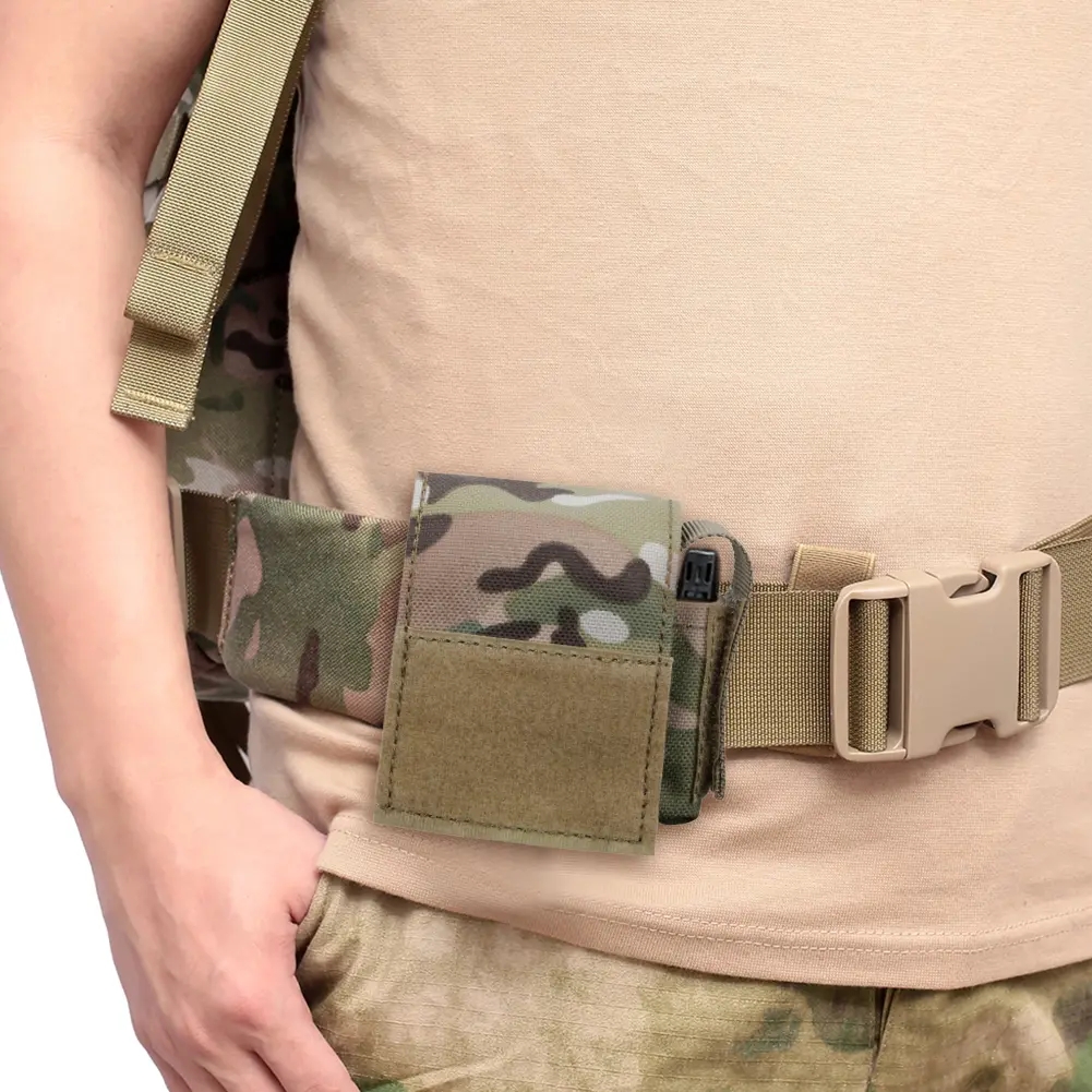 Nylon Molle Pouch Waist Bag Multifunctional Mini Smartphone Strap Pack Portable Molle Waist Bag with Buttons for Outdoor Camping