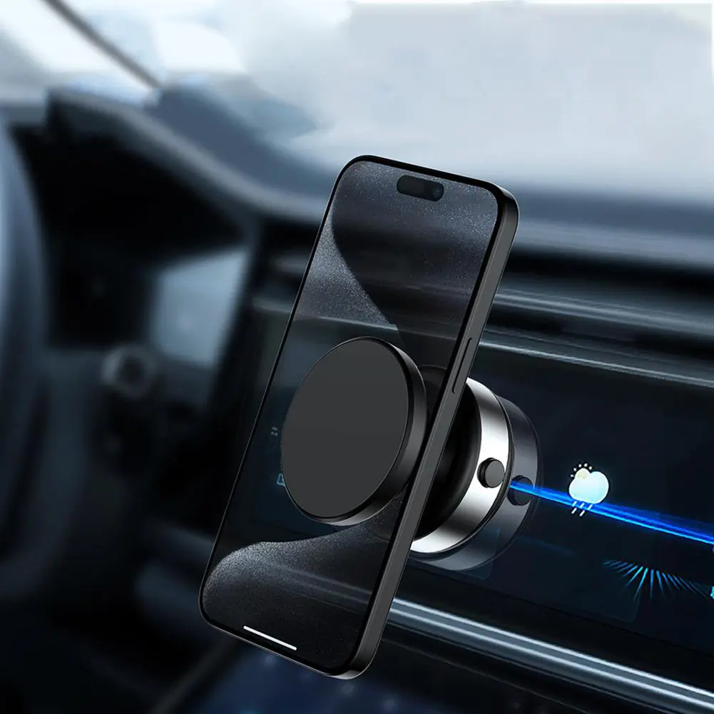 1-2pcs Magnetic Phone Holder 360 Rotatable Vacuum Adsorption Bracket Mini Mobile Phone Mount Stand for iPhone 15 14 13 Huawei