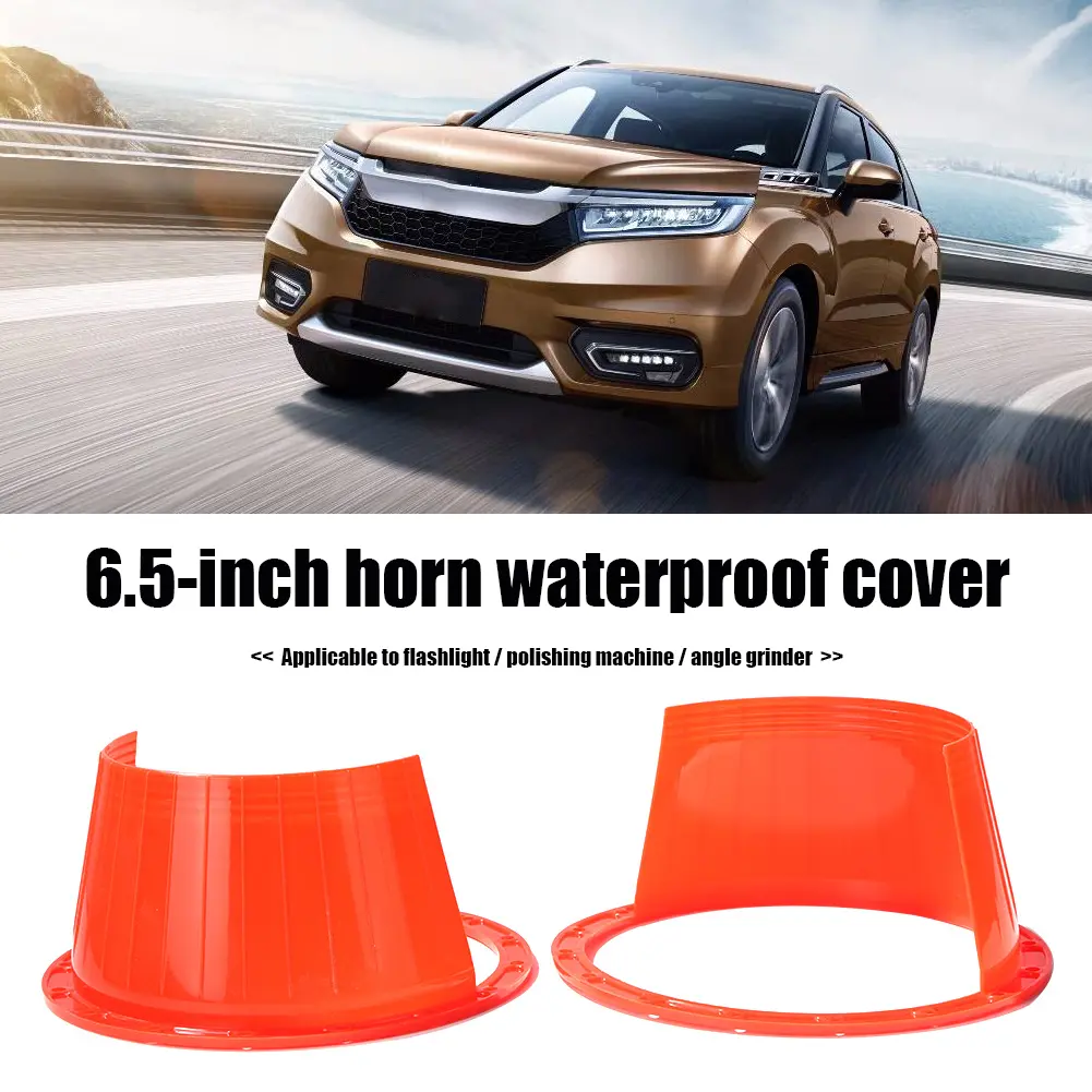 2Pcs 6.5Inch Car Audio Refit Speaker Waterproof Cover Red Speaker Soft Waterproof Cover Universal Horn Waterproof Cover