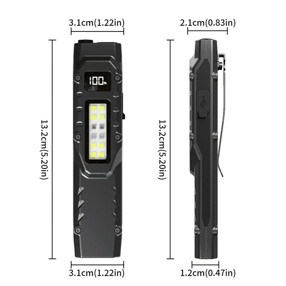 LED Super Bright Flashlight with Pen Clip Portable Pocket Flashlight IPX44 Waterproof Outdoor Emergency Light for Outdoor Hiking