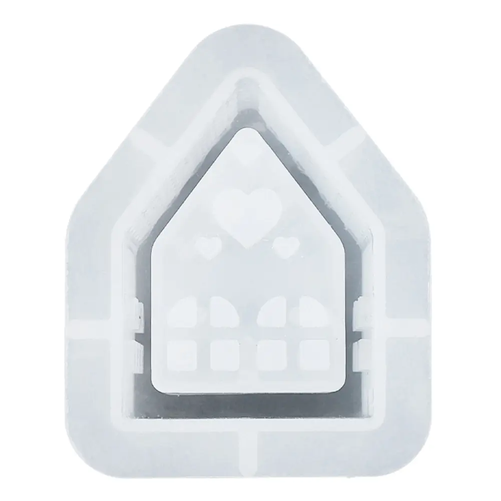 House Handicraft Mold Ornament Reusable Art House Candle Molds House Shaped Candlestick Silicone Mould Table Decorations
