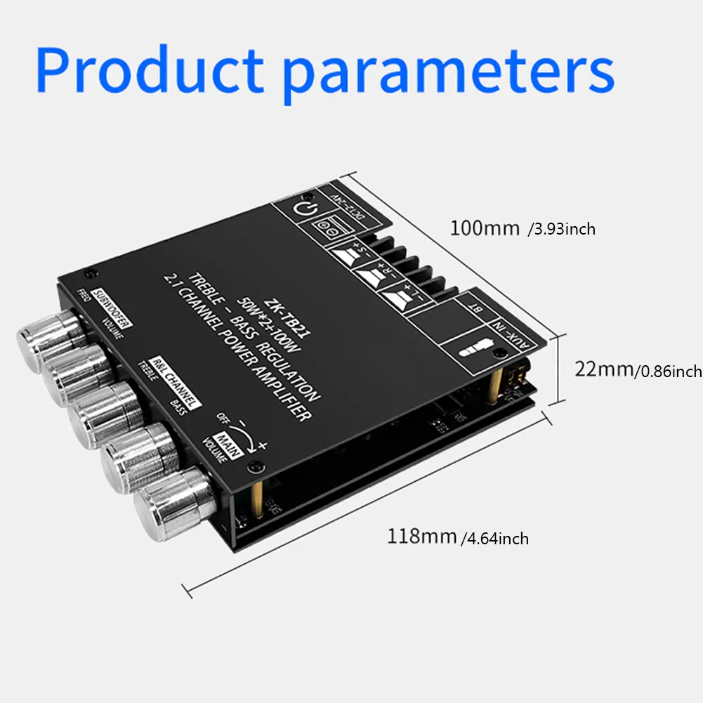 2x50W+100W 2.1 Channel Mini Board CS8673E/TPA3116D2 Chip 2-in-1 Power Amplifier Board With Filter Bluetooth-compatible 5.0