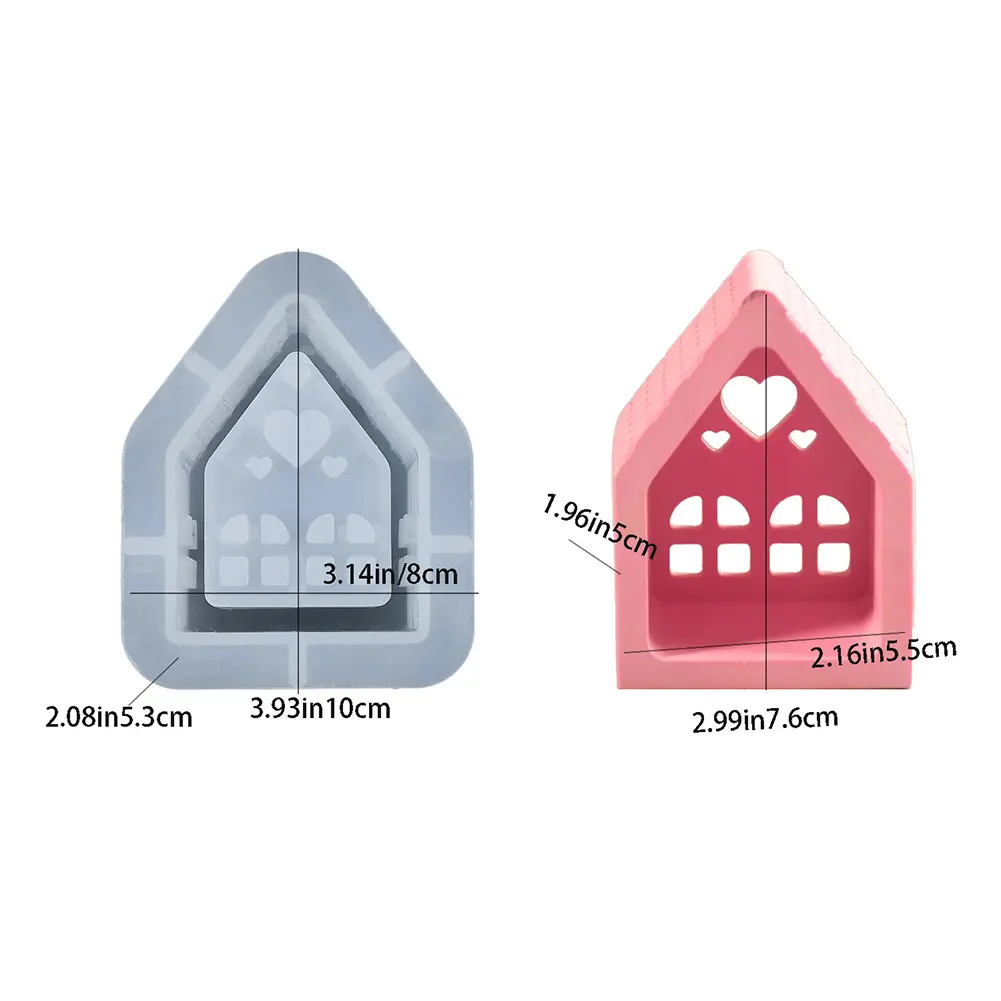 House Handicraft Mold Ornament Reusable Art House Candle Molds House Shaped Candlestick Silicone Mould Table Decorations