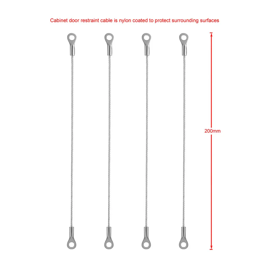 4pcs Stainless Steel Flexible Cupboard Door Window Hinge Limiter Stopper Ropes