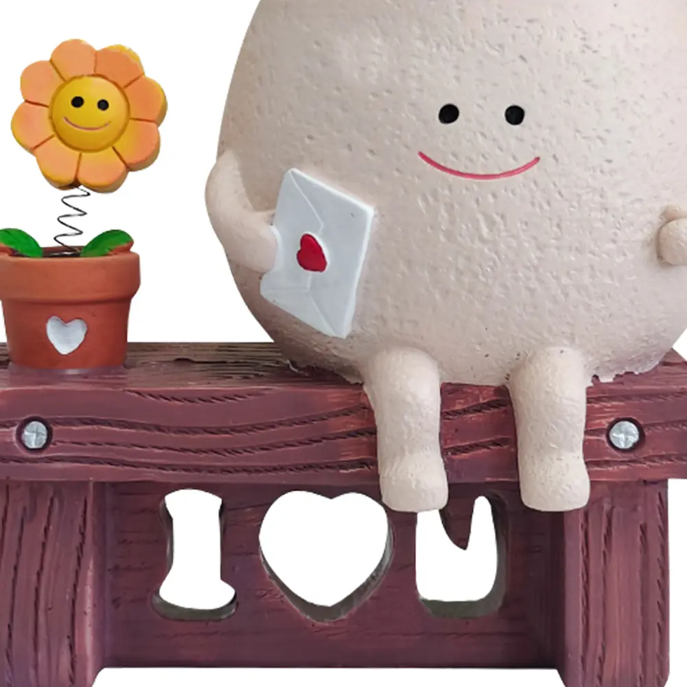 Funny Plant Pot Resin Unique Cute Head Flower Planter Unique Sit Long Chair Succulent Pots for Indoor Outdoor Plants