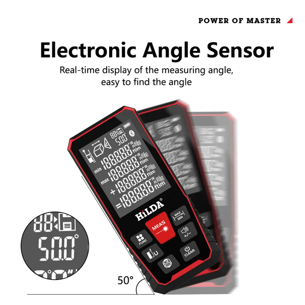 Digital  Rangefinder Portable  Range Device Backlit LCD Range Test Finder Ft/in/Ft/Ft+in Unit Switching Indoor Measure