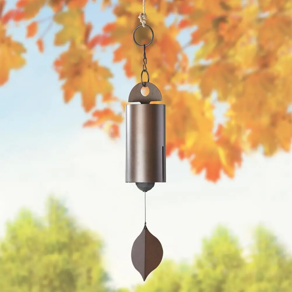Wind Chimes Retro Style Serenity Bell Wind Chimes Deep Resonance Metal Deep Tone Cylinder for Patio Yard Porch Garden Decor