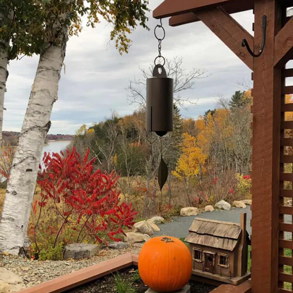 Wind Chimes Retro Style Serenity Bell Wind Chimes Deep Resonance Metal Deep Tone Cylinder for Patio Yard Porch Garden Decor