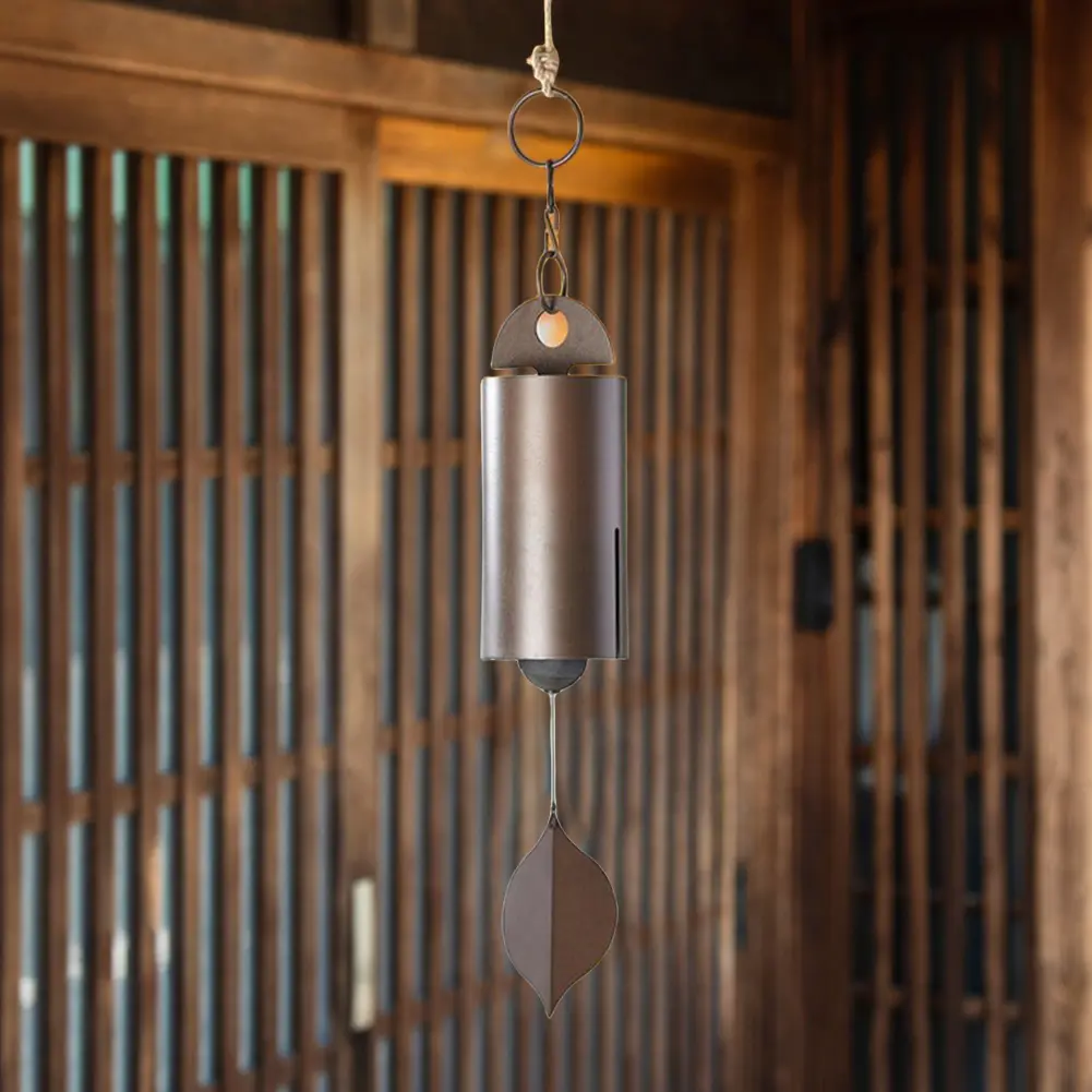 Wind Chimes Retro Style Serenity Bell Wind Chimes Deep Resonance Metal Deep Tone Cylinder for Patio Yard Porch Garden Decor