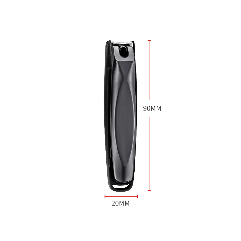 New Black Nail Clipper Mirror Light Clamp Nail Clipper with Plastic Anti-splash Sheath Nail Clipper