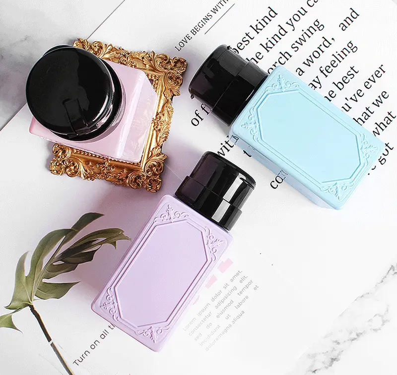 200ml Empty Pump Dispenser Nail Tools Bottle for Liquid Alcohol Remover Cleaner Refillable Container