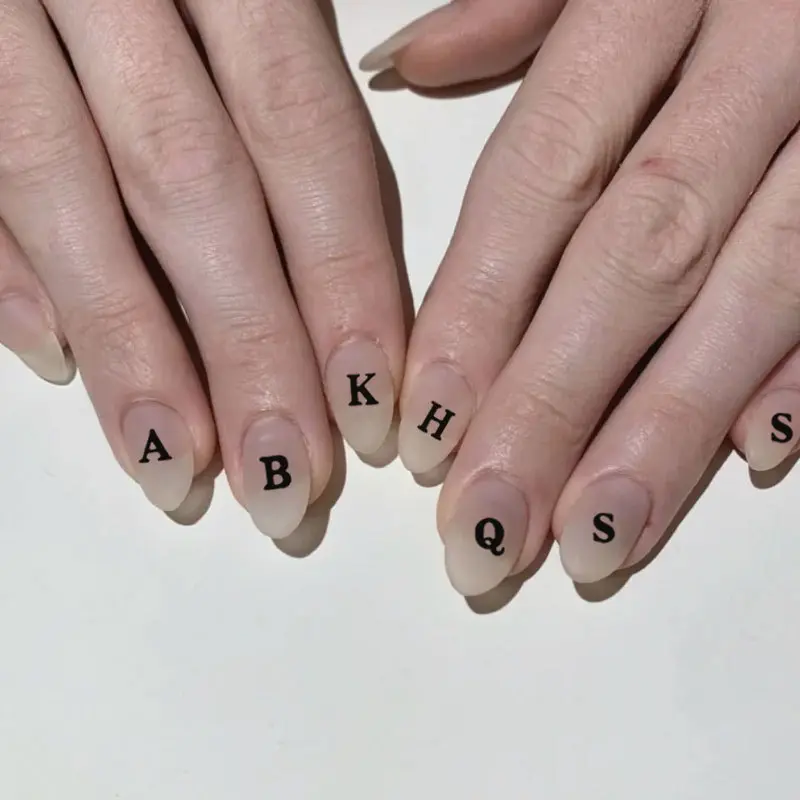1 Sheet Roman 26 English Alphabet Number Self-adhesive Nail Art Decal Sticker Word Small Letter Nail Tattoos Decal Stickers