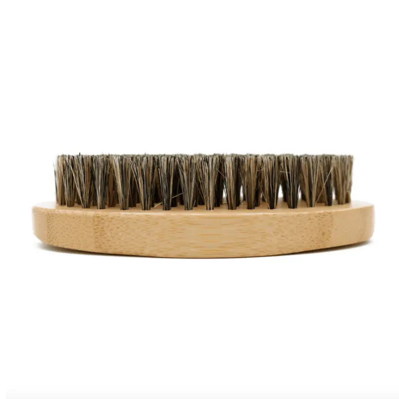 Mens Natural Boar Hair Bristle  Shaving Comb Hard Round Wood Handle Beard Mustache Brush Set