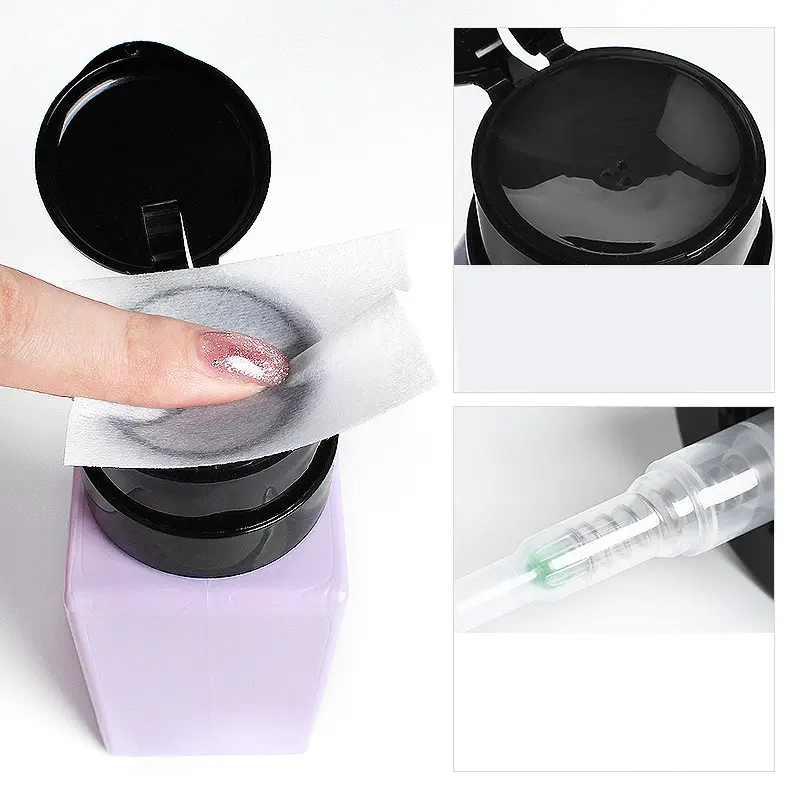 200ml Empty Pump Dispenser Nail Tools Bottle for Liquid Alcohol Remover Cleaner Refillable Container