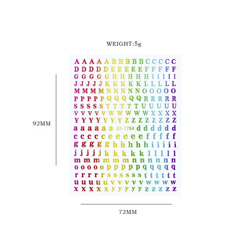 1 Sheet Roman 26 English Alphabet Number Self-adhesive Nail Art Decal Sticker Word Small Letter Nail Tattoos Decal Stickers