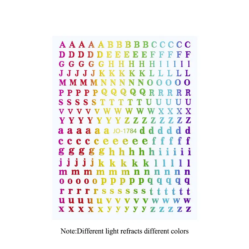1 Sheet Roman 26 English Alphabet Number Self-adhesive Nail Art Decal Sticker Word Small Letter Nail Tattoos Decal Stickers