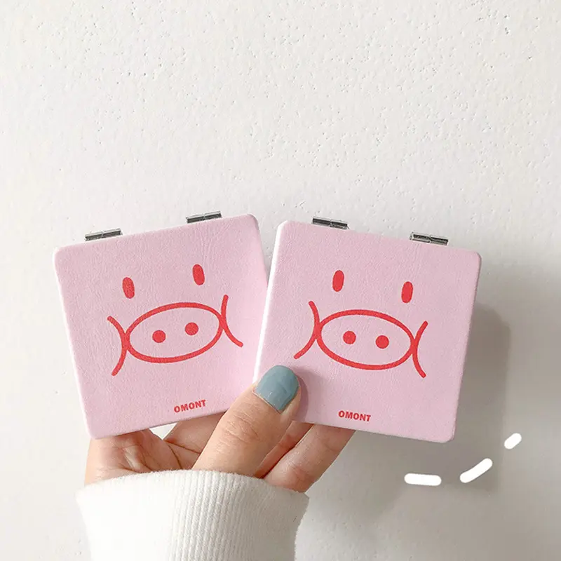 Mini Mirror Square Shape Girl Mini Cute Printing Double Sides Portable Mirror Pocket Makeup Cosmetics Compact Mirrors