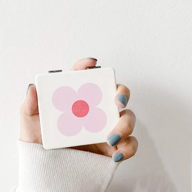 Mini Mirror Square Shape Girl Mini Cute Printing Double Sides Portable Mirror Pocket Makeup Cosmetics Compact Mirrors