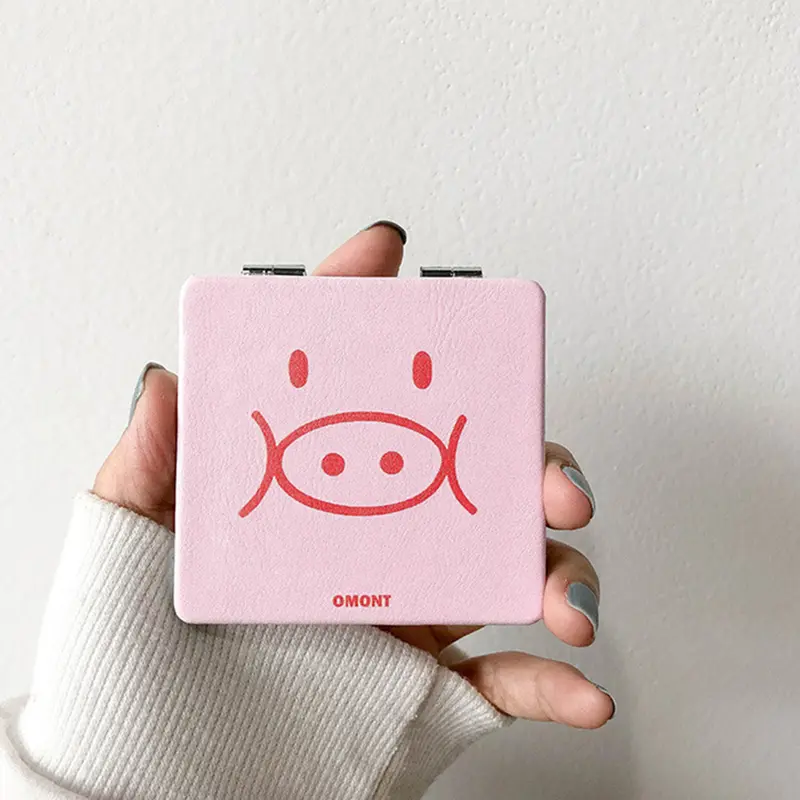 Mini Mirror Square Shape Girl Mini Cute Printing Double Sides Portable Mirror Pocket Makeup Cosmetics Compact Mirrors