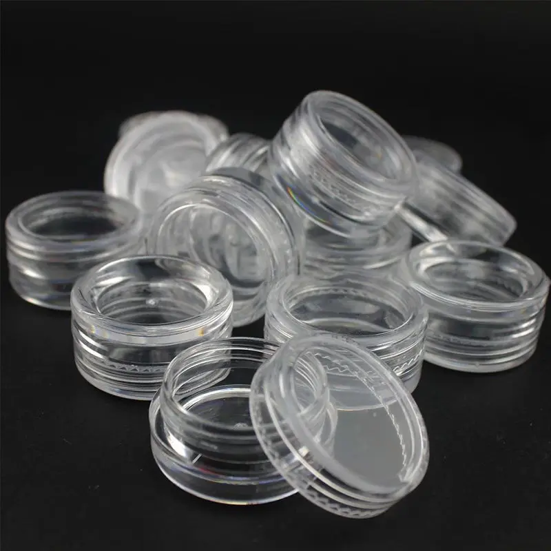 30Pcs Tiny Cosmetic Sifter Jars Pot Box Nail Art Cosmetic Bead Storage Makeup Cream Plastic Container Round Refillable Bottles