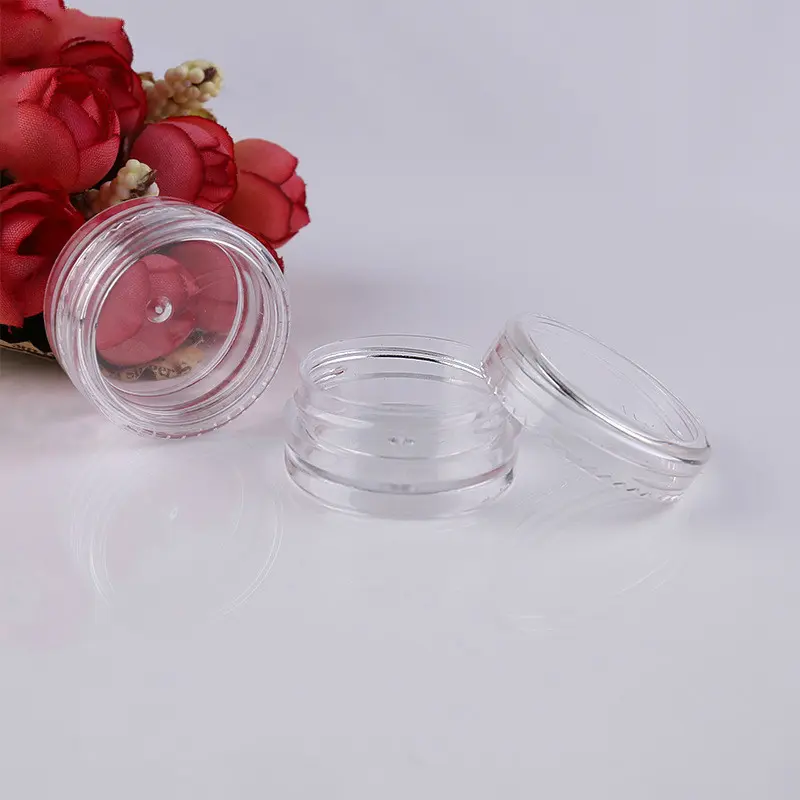 30Pcs Tiny Cosmetic Sifter Jars Pot Box Nail Art Cosmetic Bead Storage Makeup Cream Plastic Container Round Refillable Bottles