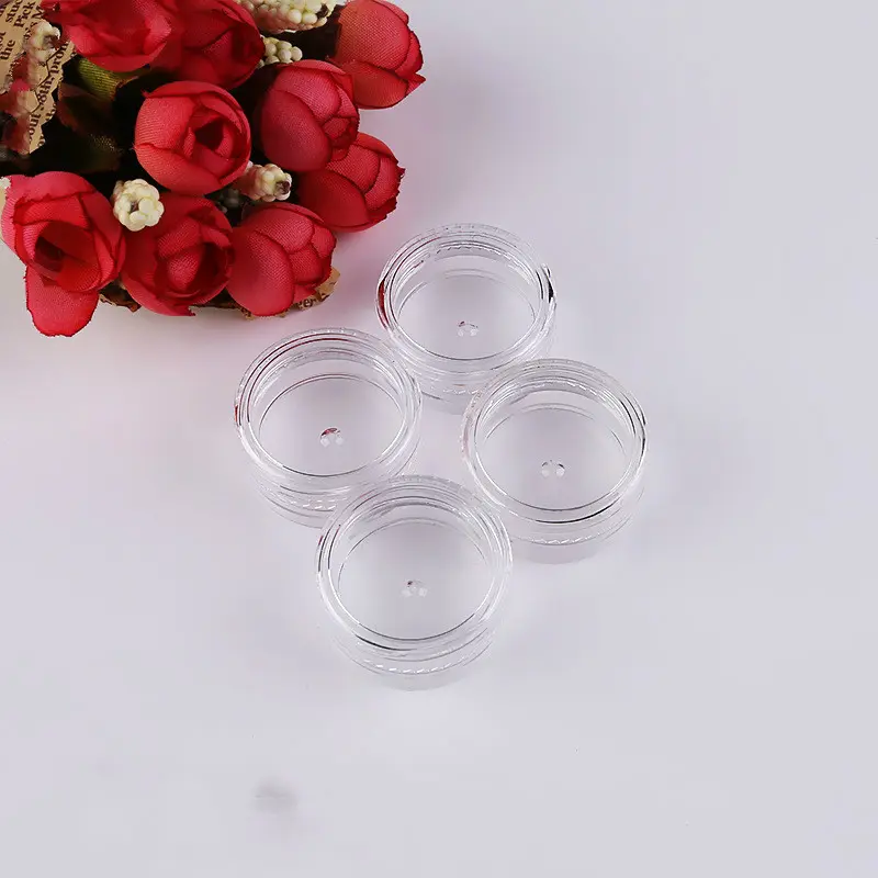 30Pcs Tiny Cosmetic Sifter Jars Pot Box Nail Art Cosmetic Bead Storage Makeup Cream Plastic Container Round Refillable Bottles