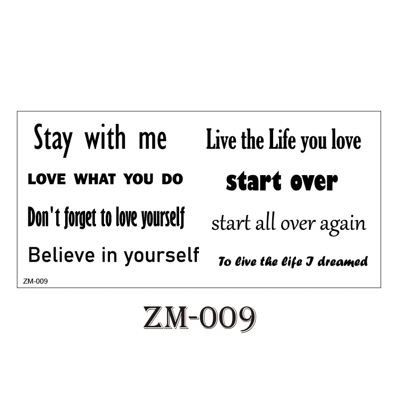 1 Sheet English Letter Temporary Tattoos for Men Women Body Art Tattoos Sticker Waterproof for Temporary Tattoos