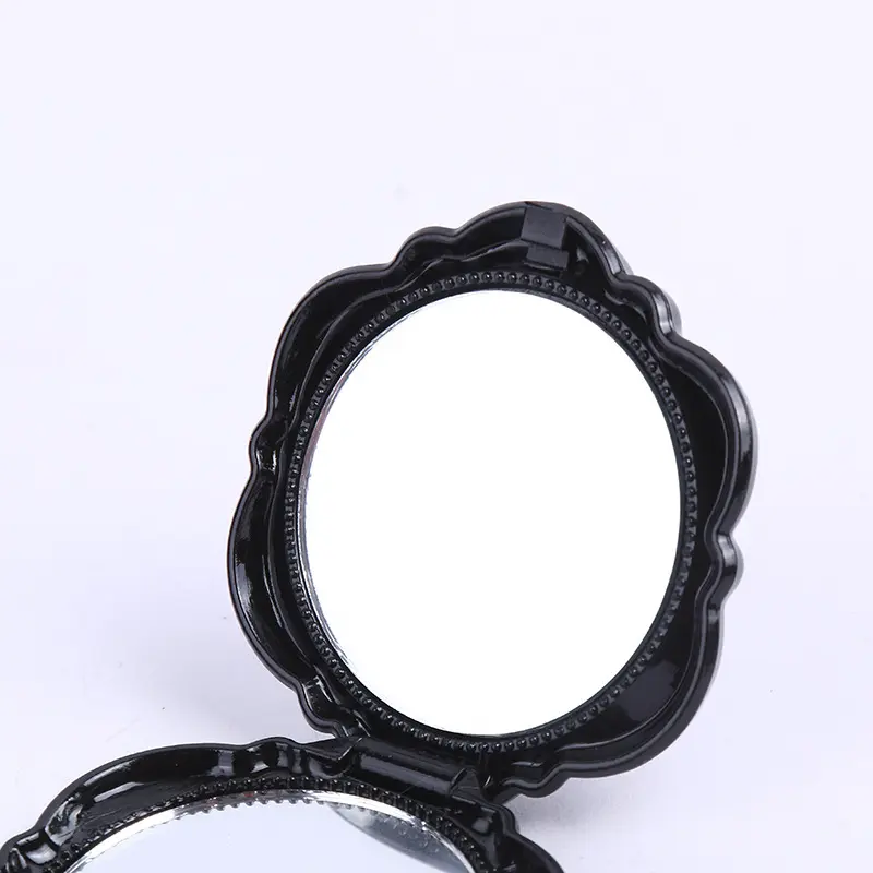 1pc Portable Travel Cute Rose Shape Folding Pocket Mirror Double Sided 3D Makeup Cosmetic Mirror for Makeup Tools