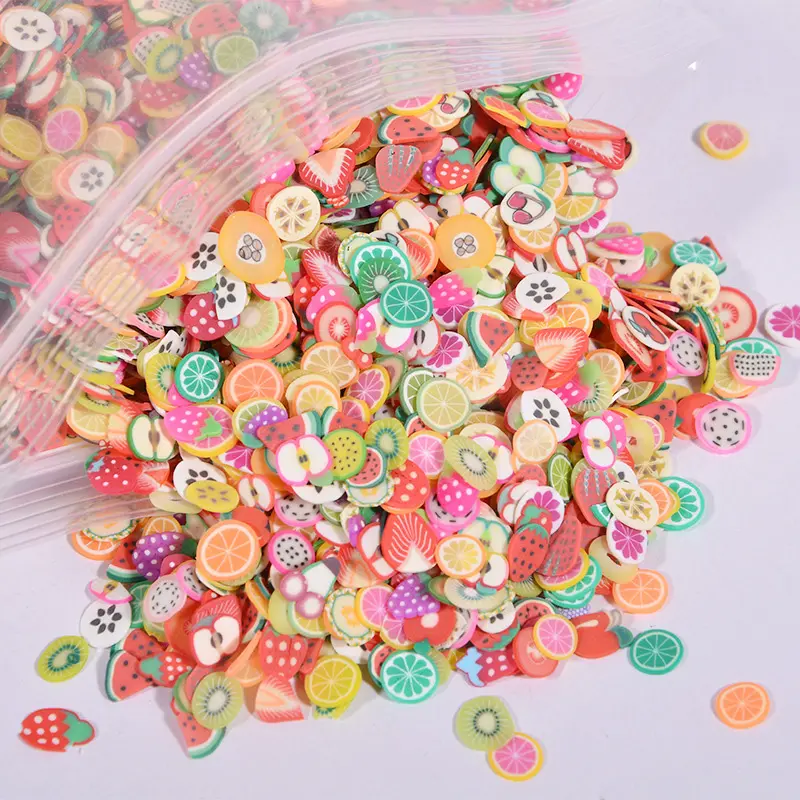 1000pcs/Bag 3D Tiny Cute Nails Art Accessories Star/Cartoon/Flower/Fruit/Feather Slices Slicing Nail Decorations