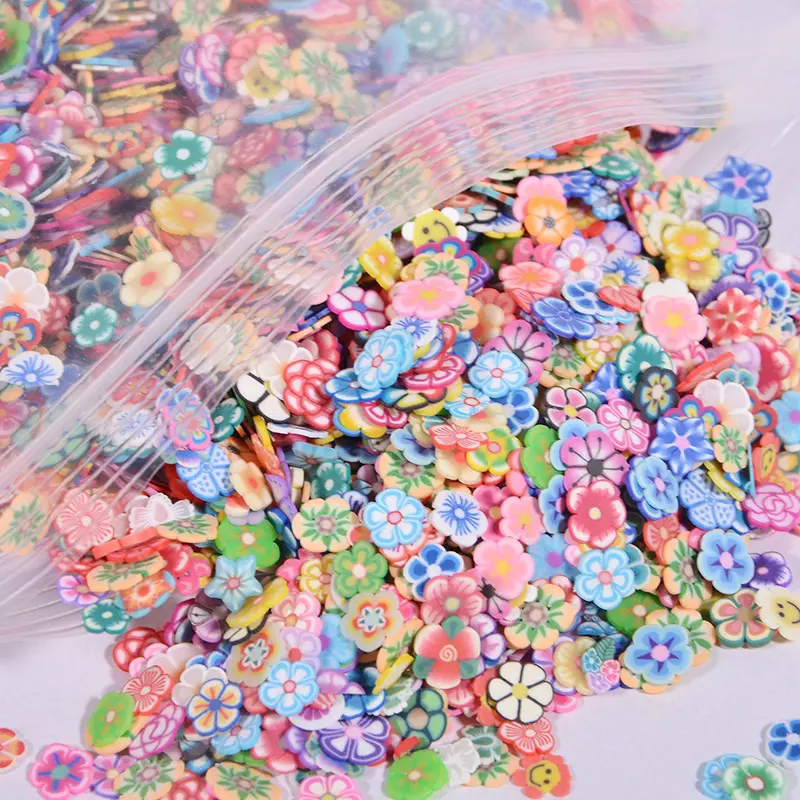 1000pcs/Bag 3D Tiny Cute Nails Art Accessories Star/Cartoon/Flower/Fruit/Feather Slices Slicing Nail Decorations