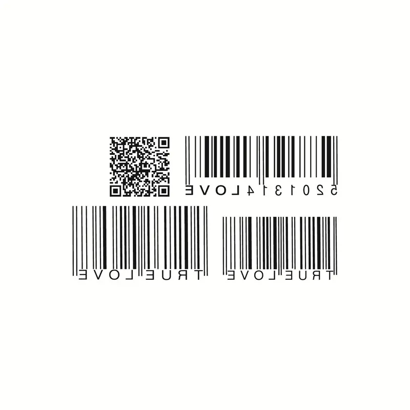Body Art Waterproof Temporary Tattoos for Men and Women Individuality QR Code Barcode Design Tattoo Sticker