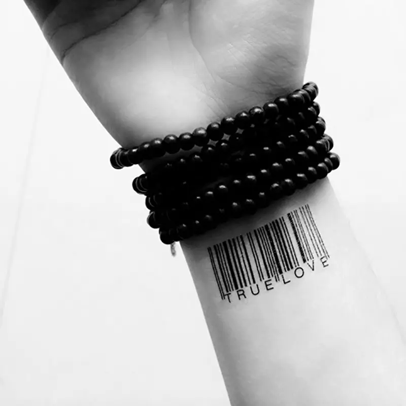 Body Art Waterproof Temporary Tattoos for Men and Women Individuality QR Code Barcode Design Tattoo Sticker