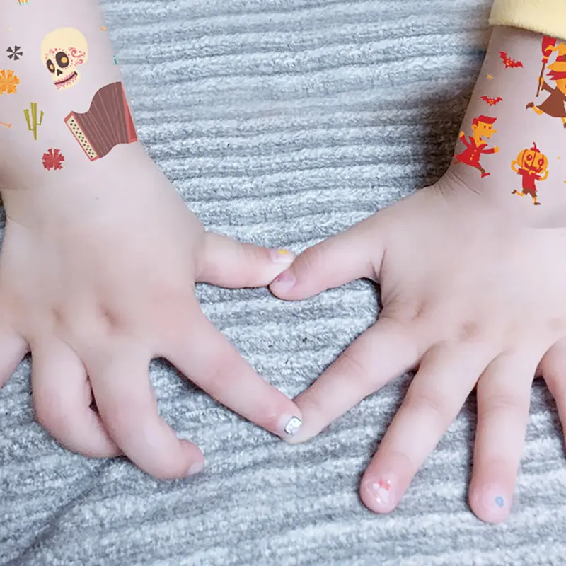 Funny Cartoon Children Temporary Tattoo Sticker Waterproof Fashion Body Art Tattoos Halloween Pumpkin Witch Tattoo Stickers
