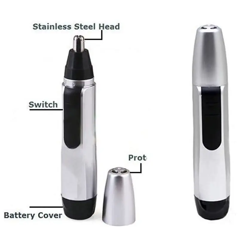 1 Pcs Portable Electric Nose Hair Trimmer Nose Clipper Battery Powered Razor Ear Hair Removal Face Care Shaving Razor for Men