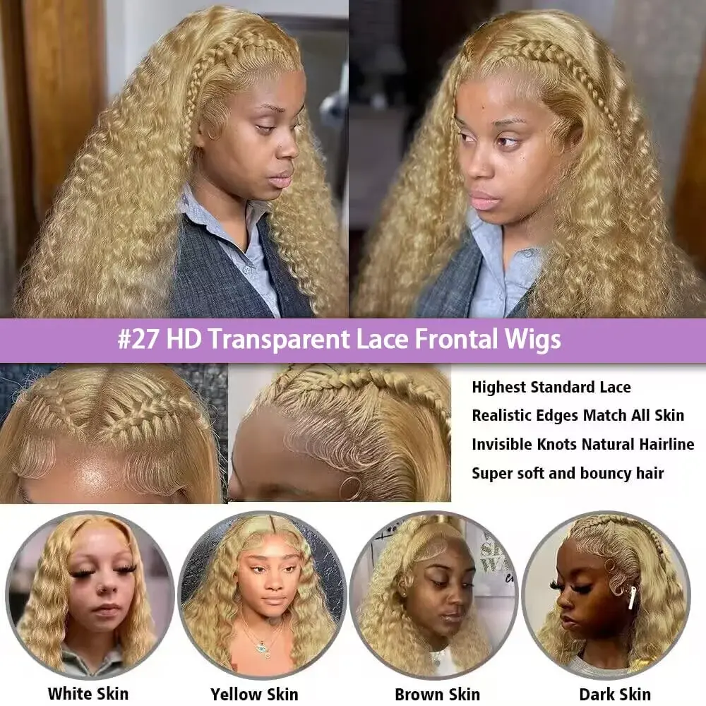Silkwave #27 Colored Honey Blonde Wig Human Hair 13x6 Body Wave Lace Front Wig Pre Plucked Deep Wave Frontal Wigs For Women