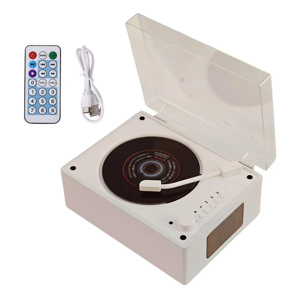 Portable CD Player Rechargeable Remote Control Home Sound Bluetooth-Compatible 5.0 Support CD BT USB 3.5mm AUX Desktop CD Player