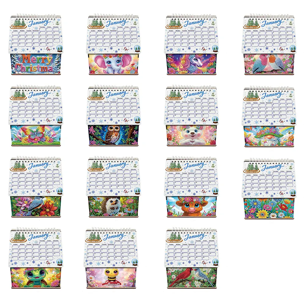 2026 Calendar Diamond Painting Calendar Set Diamond Painting Kit for Living Room Bedroom Office Desk Gift Giving