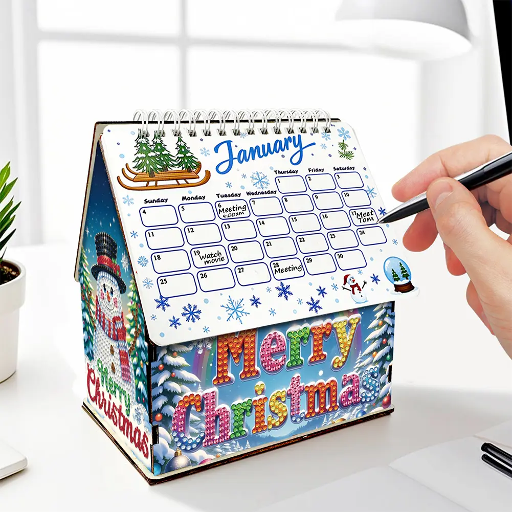 2026 Calendar Diamond Painting Calendar Set Diamond Painting Kit for Living Room Bedroom Office Desk Gift Giving