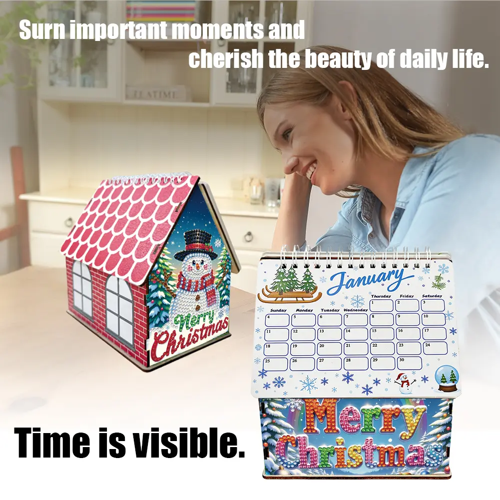 2026 Calendar Diamond Painting Calendar Set Diamond Painting Kit for Living Room Bedroom Office Desk Gift Giving