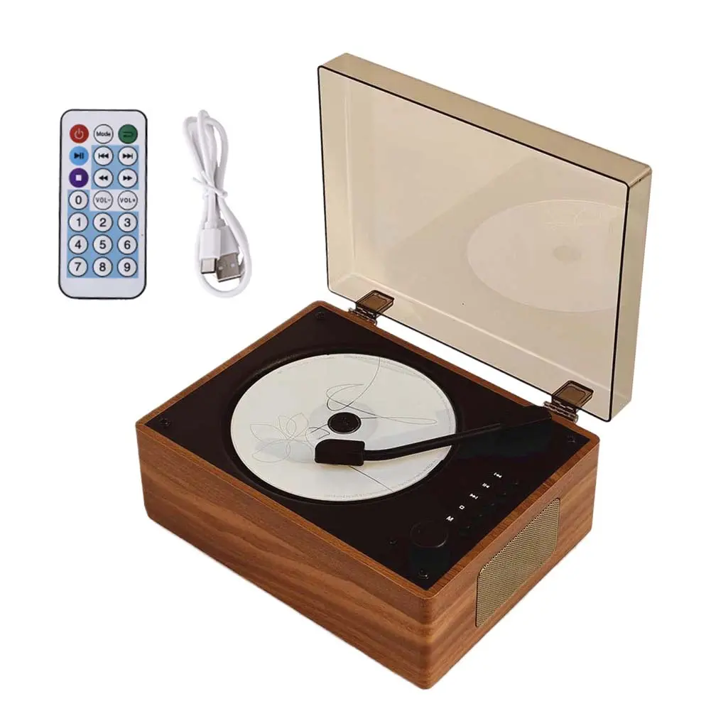 Portable CD Player Rechargeable Remote Control Home Sound Bluetooth-Compatible 5.0 Support CD BT USB 3.5mm AUX Desktop CD Player