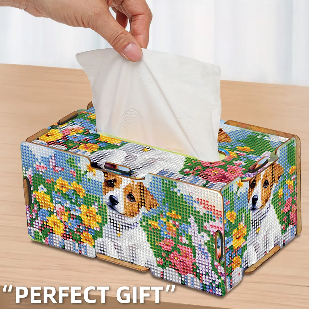 Diamond Painting Tissue Box Kits Diamond Painting Box DIY Diamond Desk Decorative Tissue Box for Living Room Bedroom Bathroom