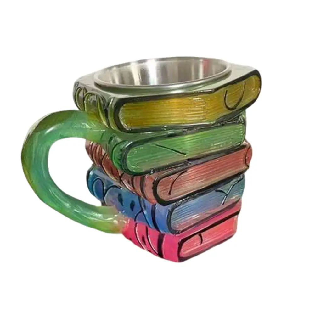Novelty 3D Painted Books Coffee Mug Creative Drinking Cup Collection Gifts for Literature Lovers