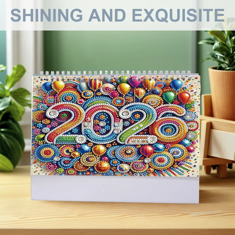 2026 Calendar Diamond Painting Calendar Set Diamond Painting Kit DIY Diamond Art Desk Calendar for Home Office School Scheduling